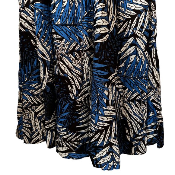 Tropical Palm Print Maxi Dress  African Wax Print Sleeveless V Neck Pockets XS - Picture 8 of 16